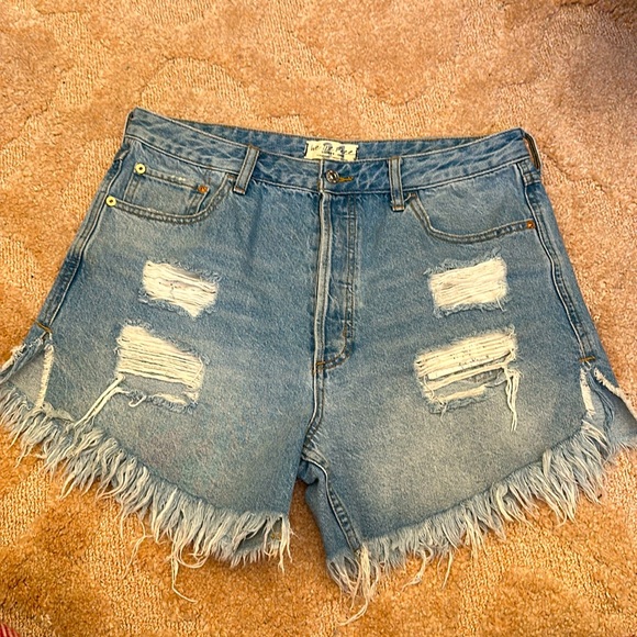 Free People Pants - Free People We the Free distressed high rise jean shorts
